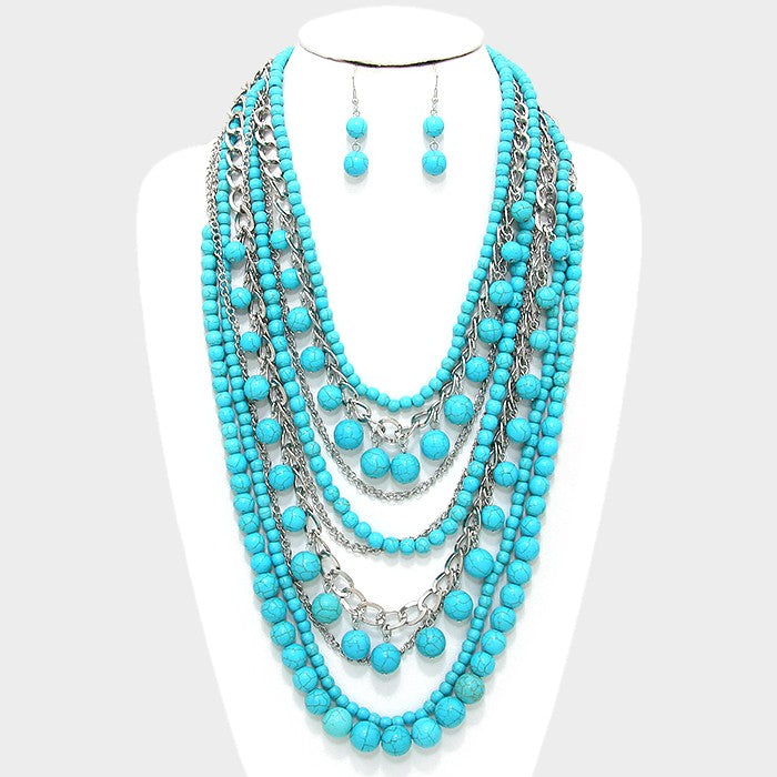 Turquoise Tantrum Necklace Set