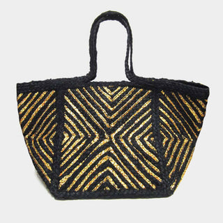 Gia's Geometric Tote Black/Gold