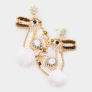 Honey Bunny Beaded Earrings Ivory