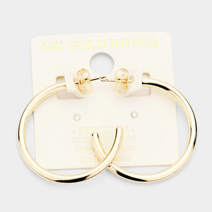 14k Gold Dipped Hoops 1.2"