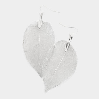 Luxury Leaf Earrings Silver