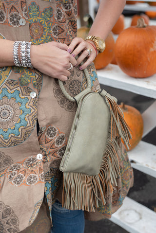 Fringe Benefits Clutch Sage