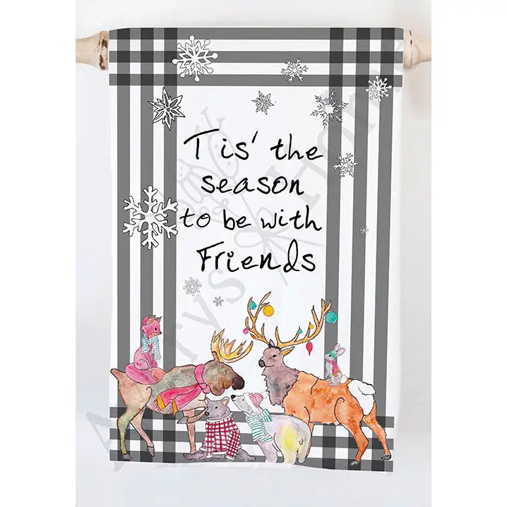 Tis The Season To Be Friends Holiday Kitchen Towel
