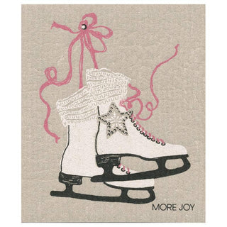 Ice Skates Swedish Dishcloth