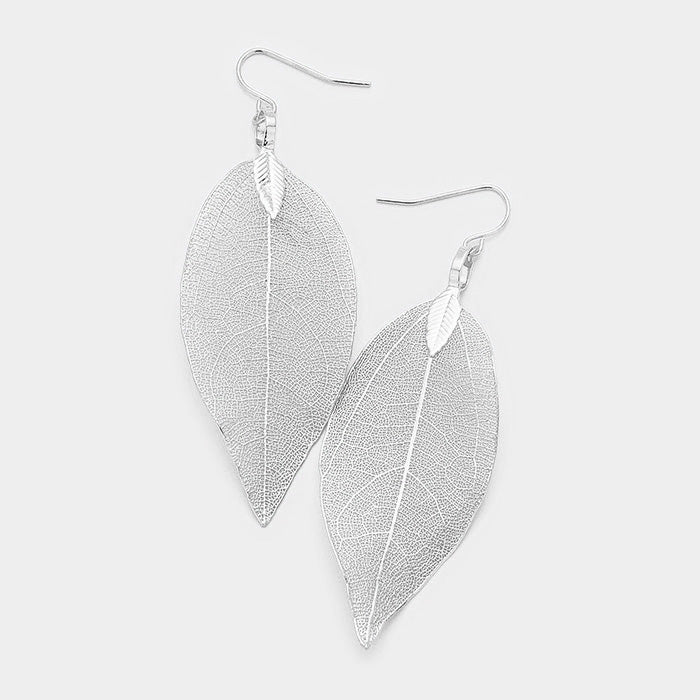 Falling Leaves Earrings Silver