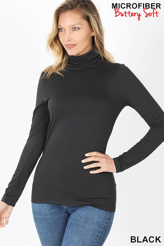 Perfect-Stretch Mock Neck Black