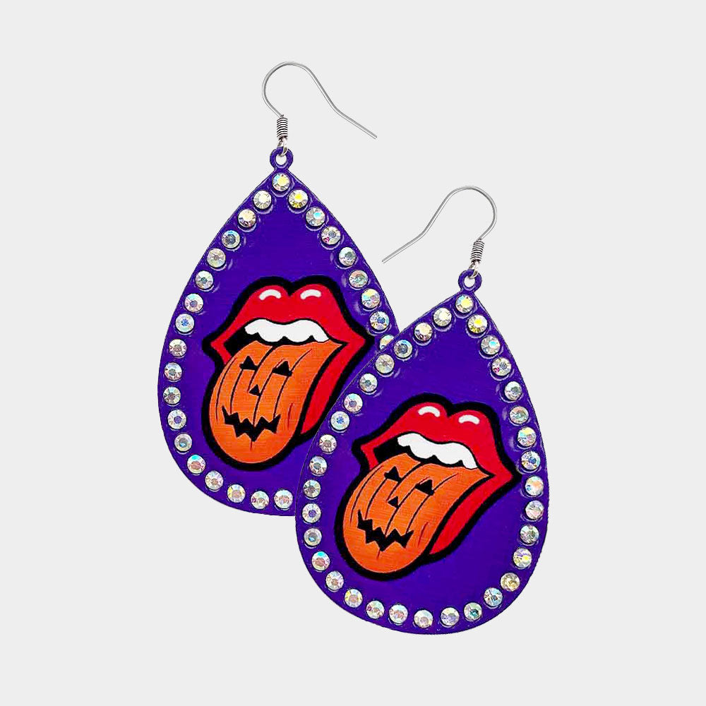 Rocking Halloween Earrings Purple